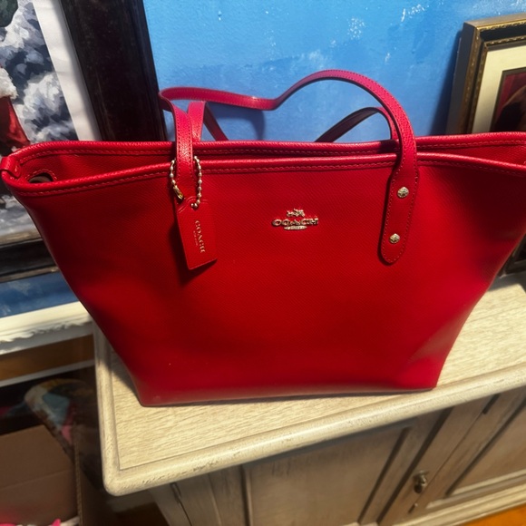 Coach | Bags | Coach Red Tote Bag | Poshmark
